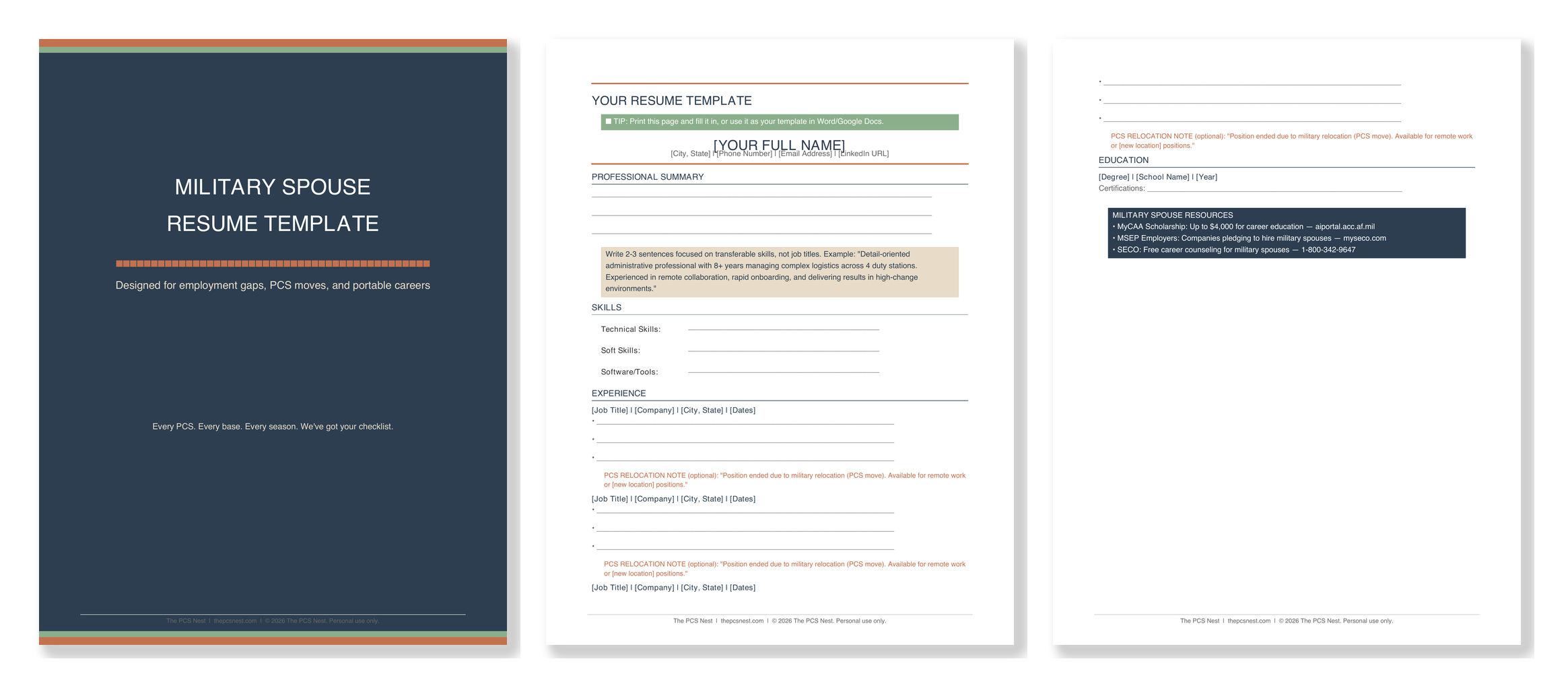 Military Spouse Resume Template